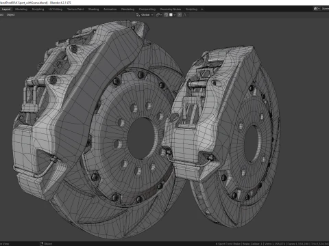K Sport Brake Caliper and Brake Disc 3D Model