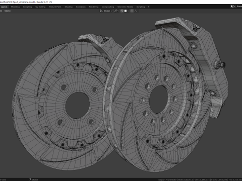 K Sport Brake Caliper and Brake Disc 3D Model
