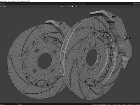 K Sport Brake Caliper and Brake Disc 3D Model