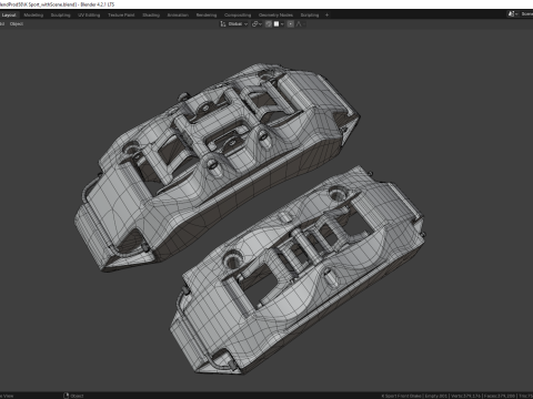 K Sport Brake Caliper and Brake Disc 3D Model
