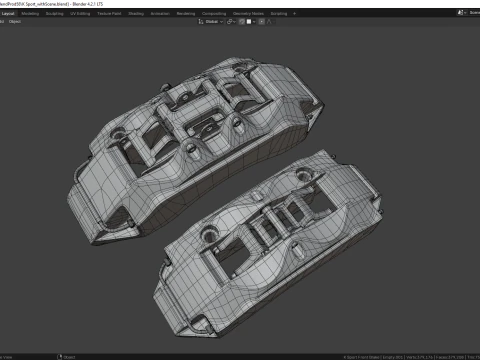 K Sport Brake Caliper and Brake Disc 3D Model