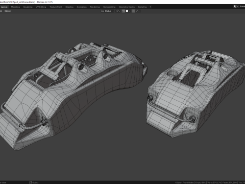 K Sport Brake Caliper and Brake Disc 3D Model