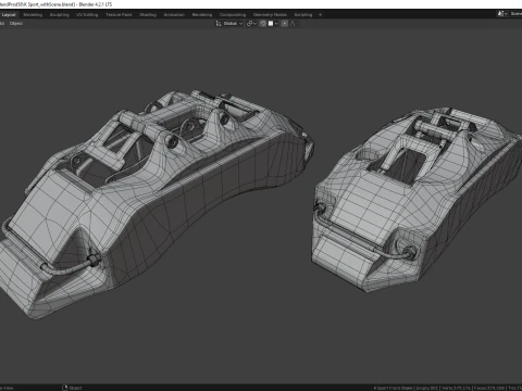 K Sport Brake Caliper and Brake Disc 3D Model