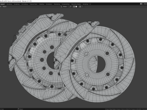 K Sport Brake Caliper and Brake Disc 3D Model