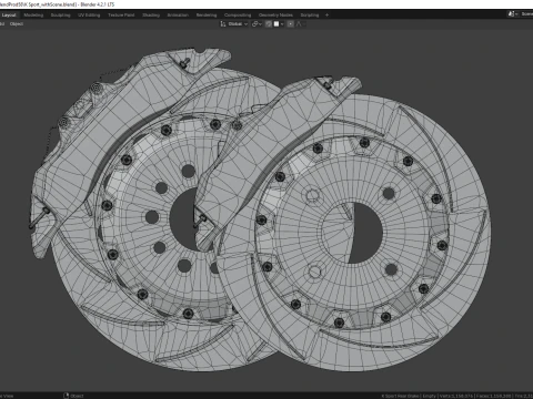 K Sport Brake Caliper and Brake Disc 3D Model