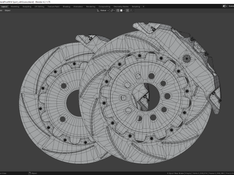 K Sport Brake Caliper and Brake Disc 3D Model