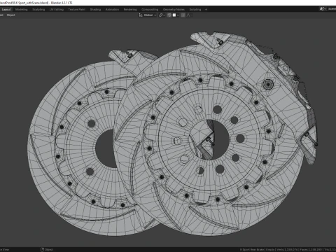 K Sport Brake Caliper and Brake Disc 3D Model