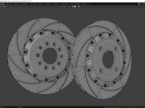 K Sport Brake Caliper and Brake Disc 3D Model