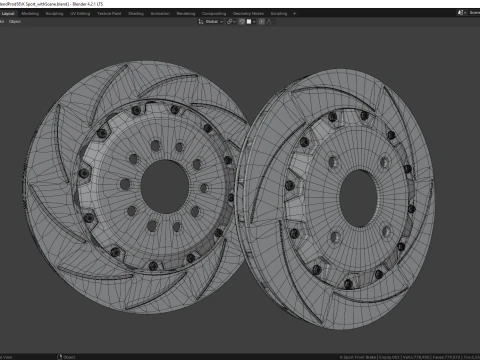 K Sport Brake Caliper and Brake Disc 3D Model