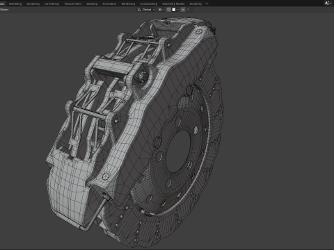 RS Brake Caliper and Brake Disc Modelo 3D
