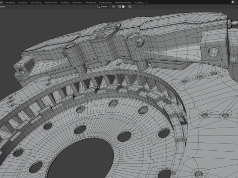 RS Brake Caliper and Brake Disc 3D Model