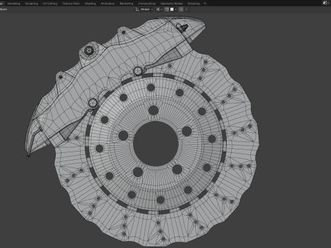 RS Brake Caliper and Brake Disc Modelo 3D