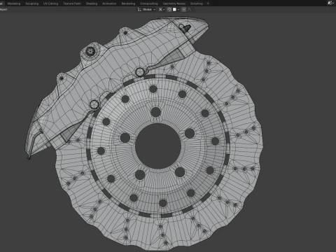 RS Brake Caliper and Brake Disc 3D Model