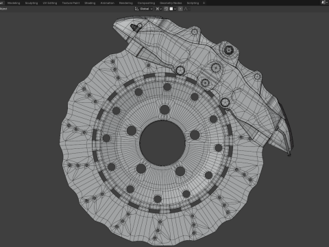 RS Brake Caliper and Brake Disc Modelo 3D