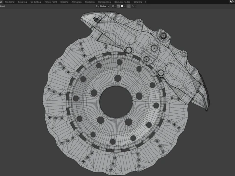 RS Brake Caliper and Brake Disc 3D Model