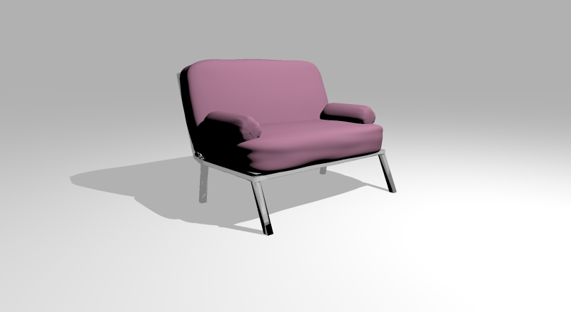 Pink sofa OWENDAL 3D Modell .c4d .max .obj .3ds .fbx .stl .blend