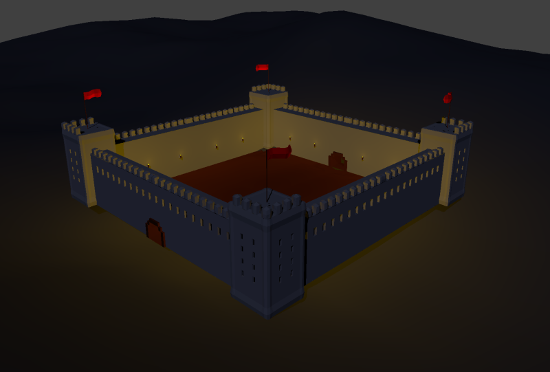 Castle landscape Low-poly OWENDAL Modello 3D .c4d .max .obj .3ds .fbx .stl .blend 