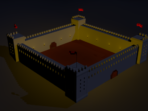 Castle landscape Low-poly OWENDAL Modello 3D
