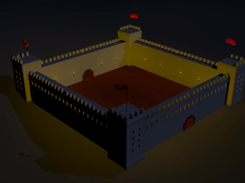 Castle landscape Low-poly OWENDAL 3D Model