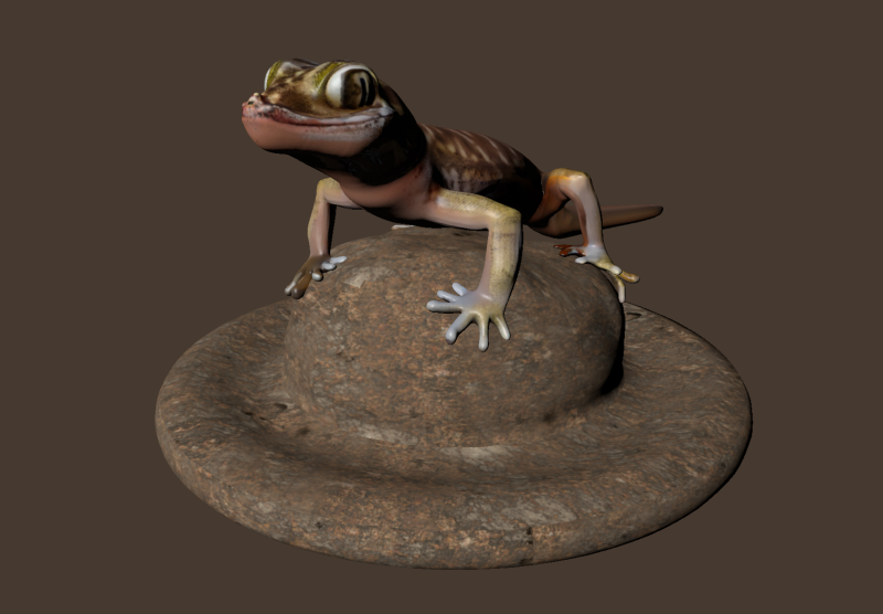 Brown lizard on a rock OWENDAL Modello 3D .c4d .max .obj .3ds .fbx .stl .blend 