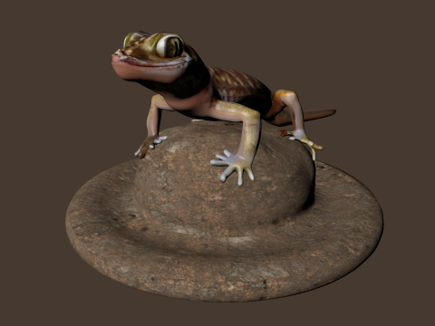 Brown lizard on a rock OWENDAL 3D-Modell