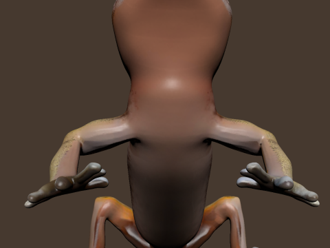 Brown lizard on a rock OWENDAL Modello 3D