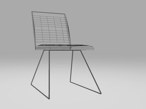 Marble table and bush 1 black chair low poly OWENDAL 3D 模型