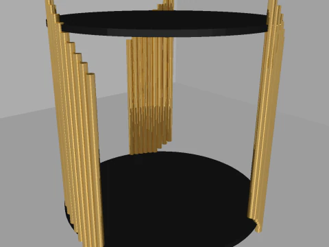 Black and gold sofa with side table low poly OWENDAL 3D Model