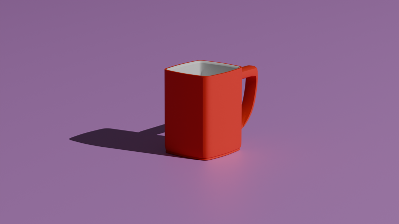 Red Mug 3D Модель .c4d .max .obj .3ds .fbx .stl .blend 