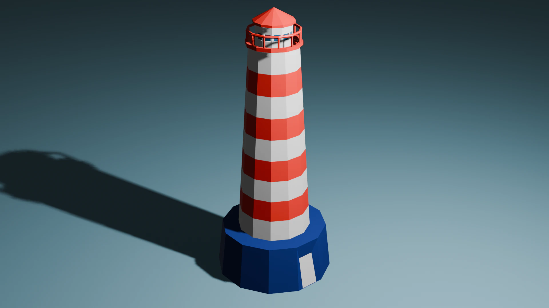 Low Poly Lighthouse 3D Model .c4d .max .obj .3ds .fbx .stl .blend 