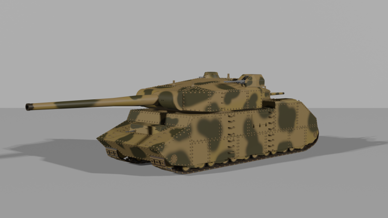 Ansaldo GL-203 Super heavy Italian tank 3D Model .c4d .max .obj .3ds .fbx .stl .blend 