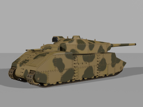 Ansaldo GL-203 Super heavy Italian tank 3D Model