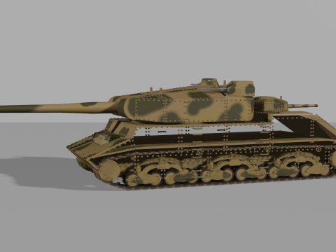 Ansaldo GL-203 Super heavy Italian tank 3D Model