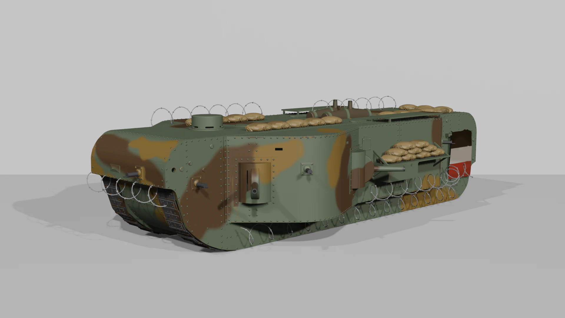 Kolossal-wagen Tank super berat kekaisaran Jerman Model 3D .c4d .max .obj .3ds .fbx .stl .blend 