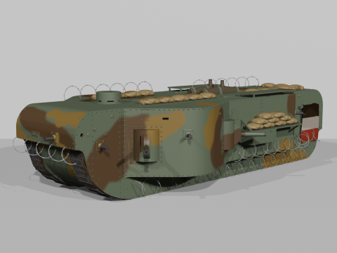 Kolossal-wagen Super heavy tank of the German empire 3D Model