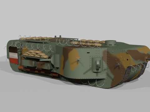 Kolossal-wagen Super heavy tank of the German empire 3D Model