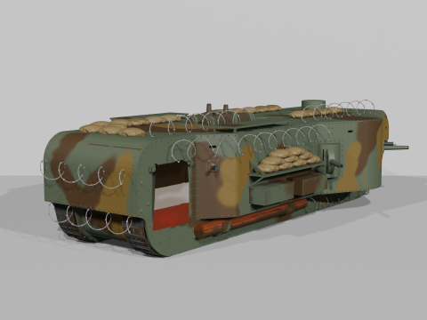Kolossal-wagen Super heavy tank of the German empire 3D Model