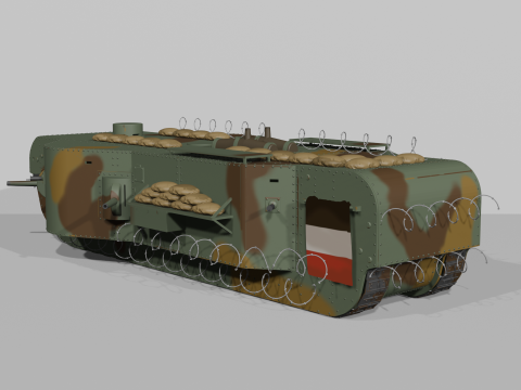 Kolossal-wagen Super heavy tank of the German empire 3D Model