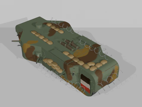 Kolossal-wagen Tank super berat kekaisaran Jerman Model 3D
