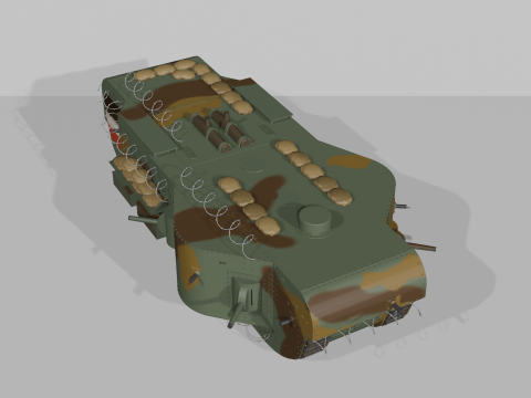 Kolossal-wagen Super heavy tank of the German empire 3D Model
