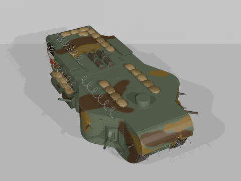 Kolossal-wagen Tank super berat kekaisaran Jerman Model 3D