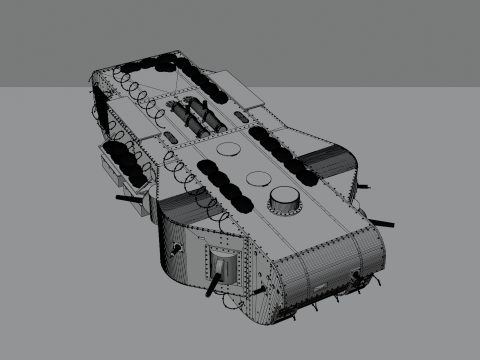 Kolossal-wagen Super heavy tank of the German empire 3D Model