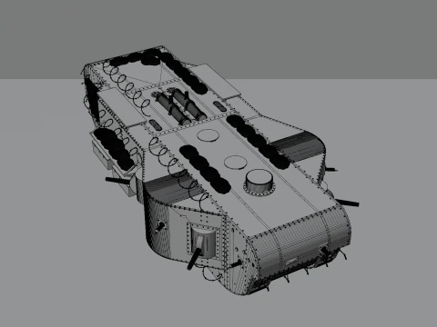 Kolossal-wagen Tank super berat kekaisaran Jerman Model 3D