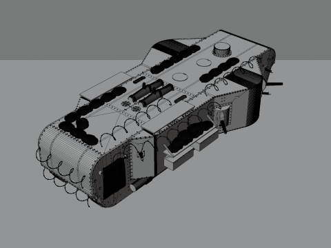 Kolossal-wagen Super heavy tank of the German empire 3D Model