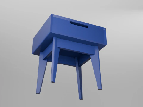 Blue table 3D Model