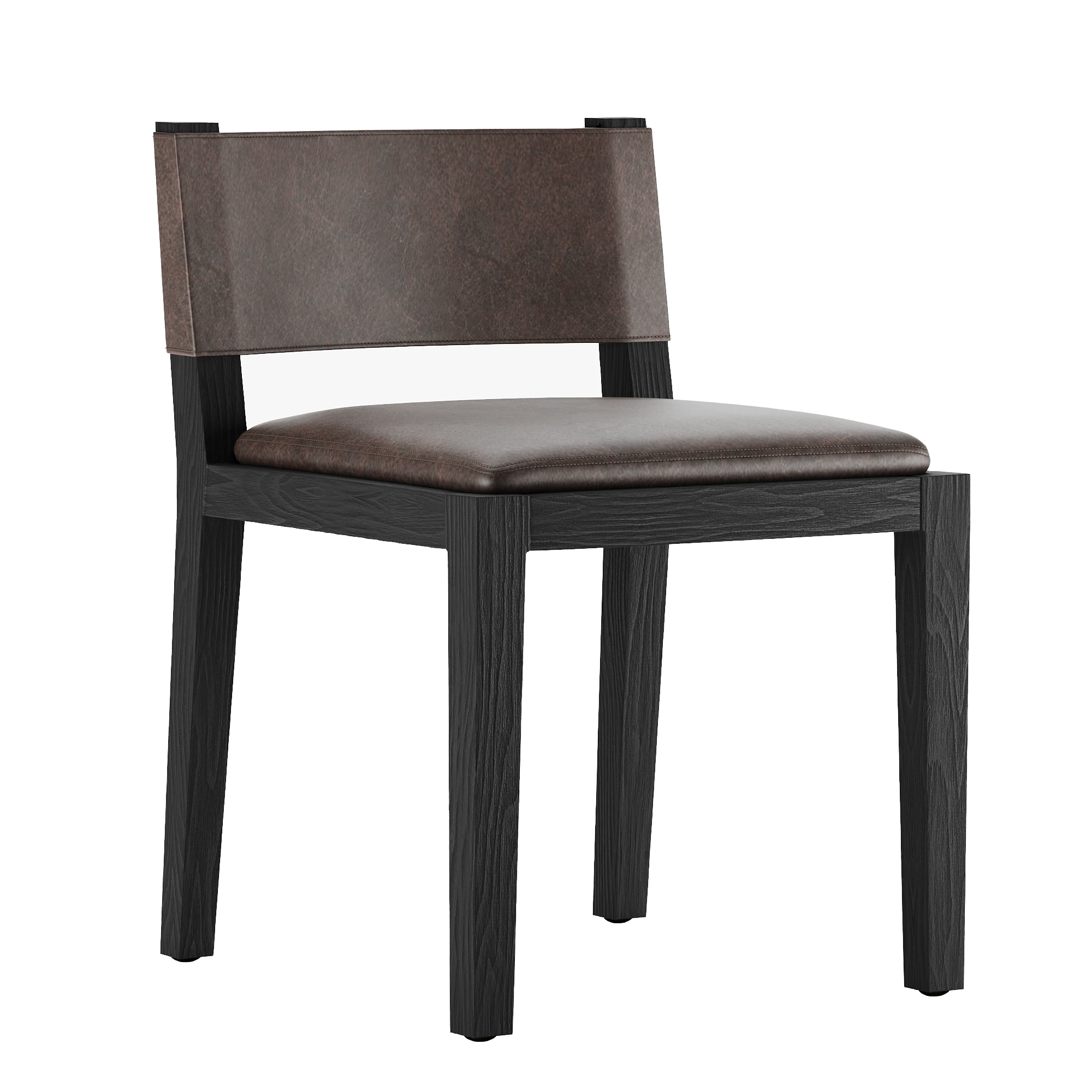 Saddle Leather Dining Side Chair 3D Model .c4d .max .obj .3ds .fbx .stl .blend 
