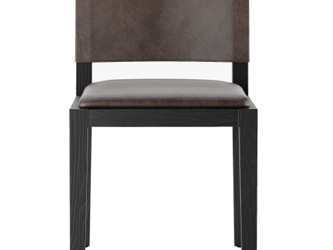 Saddle Leather Dining Side Chair 3D Model