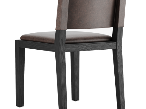 Saddle Leather Dining Side Chair 3D Model