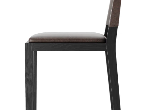 Saddle Leather Dining Side Chair 3D Model