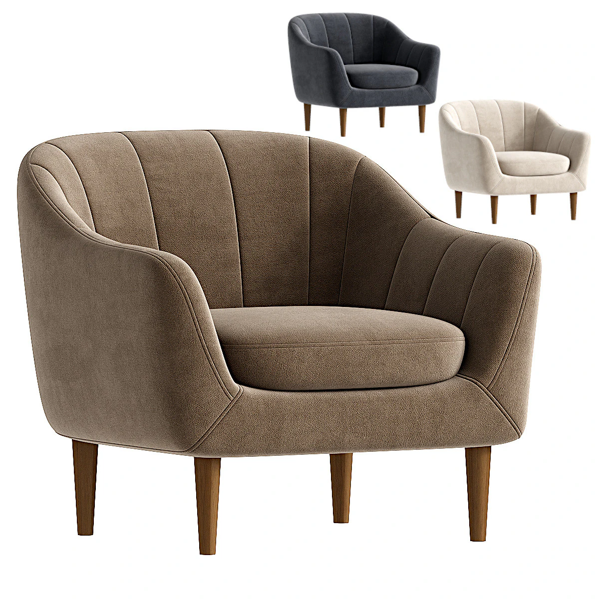 Kensingtonchair 3D Model .c4d .max .obj .3ds .fbx .stl .blend